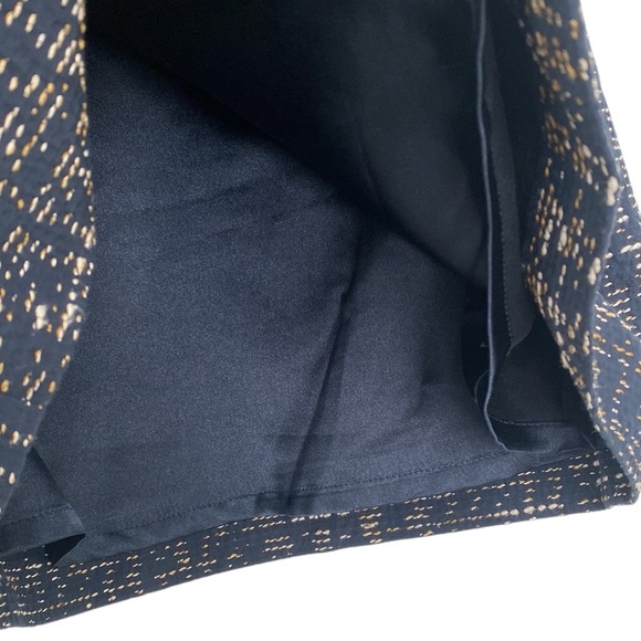 T Tahari Navy Brown Cream Cotton Polyester Embroidered Work Wear Skirt US 2 - Picture 6 of 9